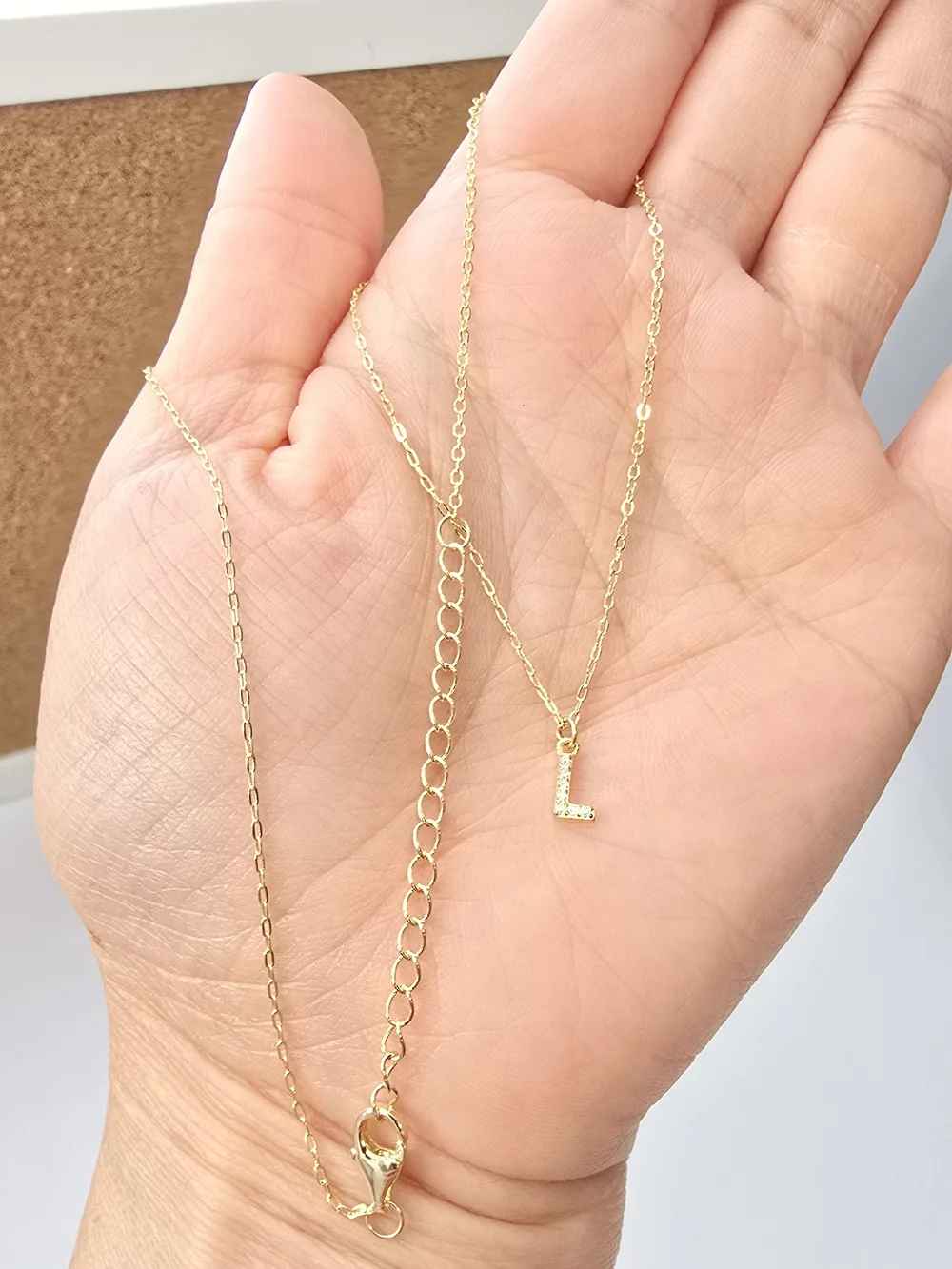 Annabelle Lilly Kids Initial Necklace Gold L NWT